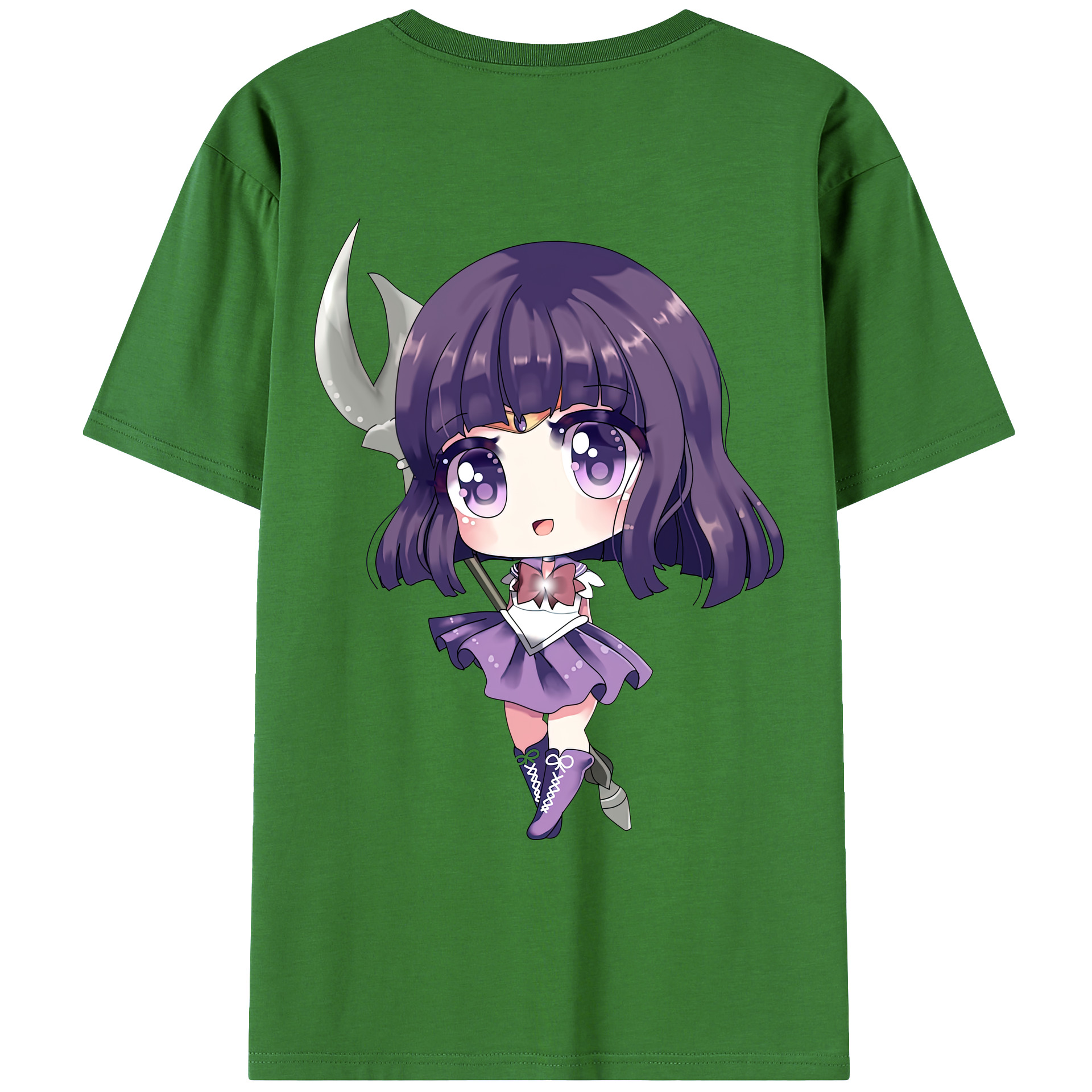 （画像用） 美少女戦士セーラームーン 土萠ほたる Sailor Moon Tomoe Hotaru （セーラーサターン；Sailor Saturn） レディース半袖Tシャツ(バックプリント)